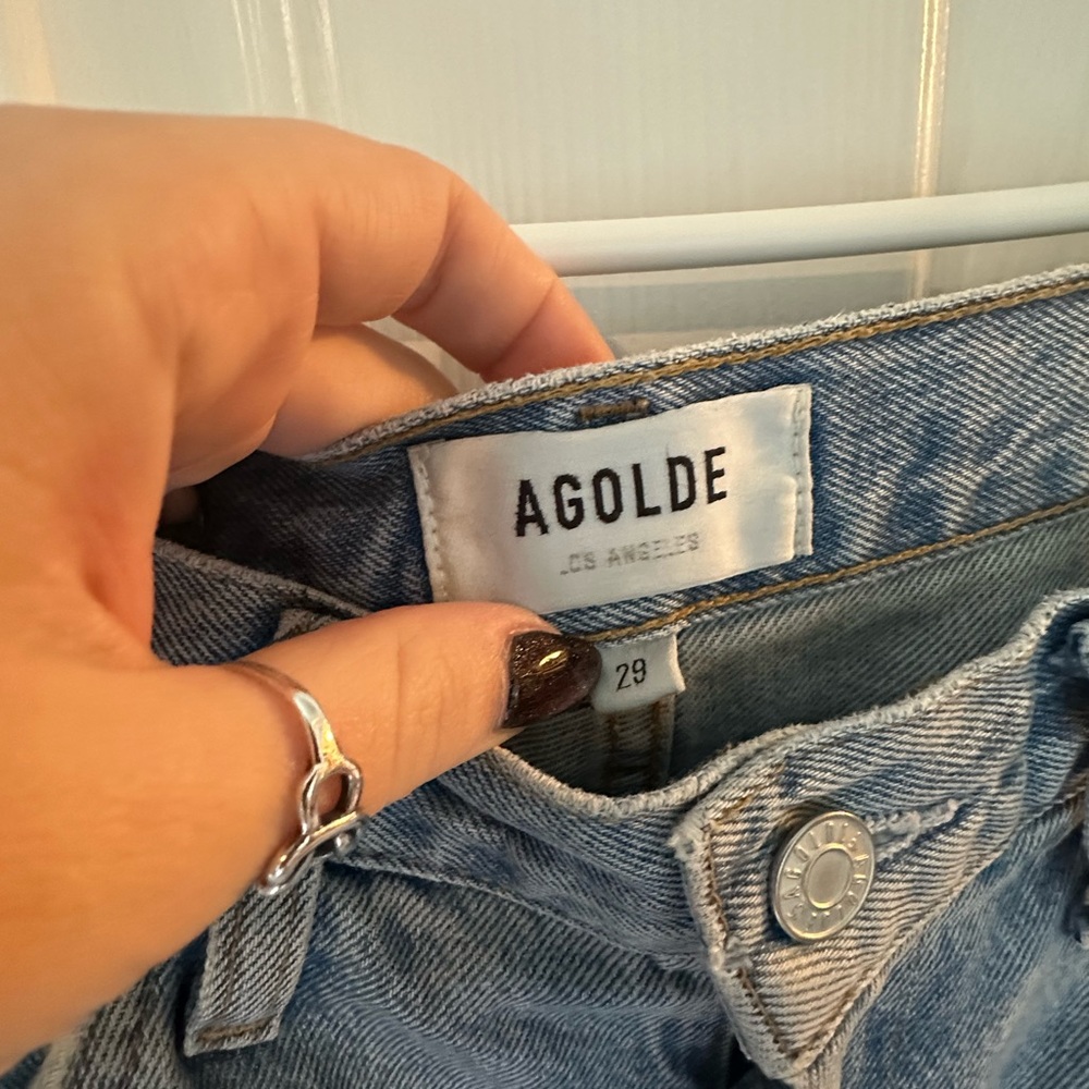 Agolde Riptide High Rise Jeans in Light Blue - Picture 5 of 8